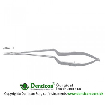 Micro Needle Holder Curved - Bayonet Shaped - Smooth Jaws Stainless Steel, 16 cm - 6 1/4"